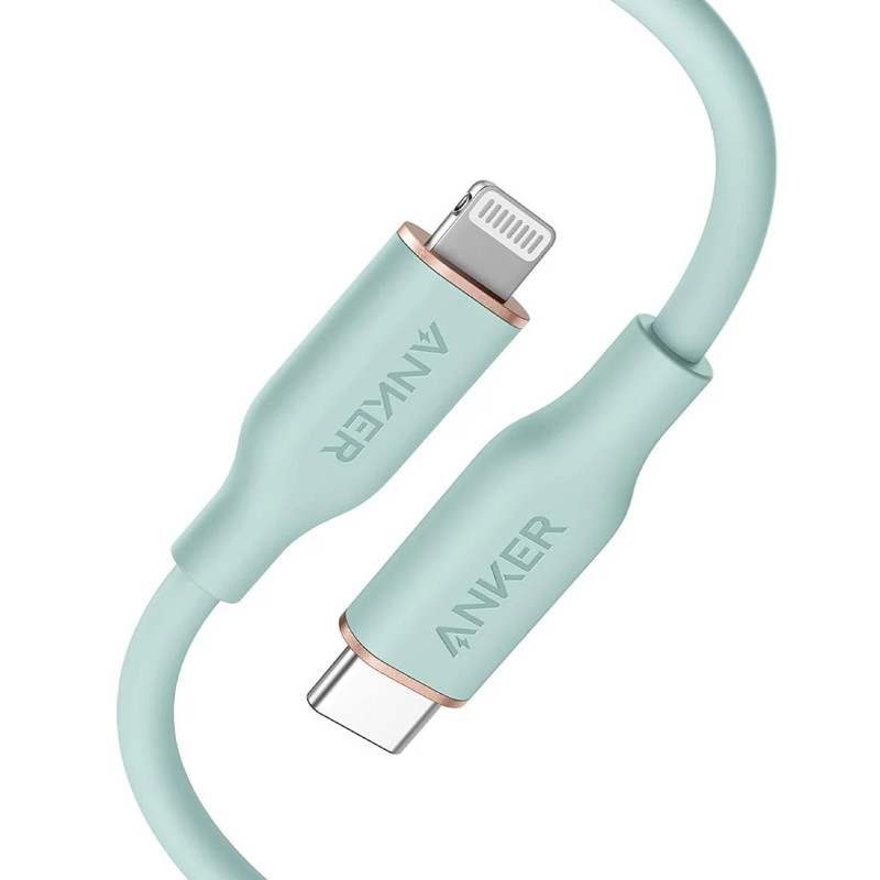 Anker PowerLine III Flow 3ft USB-C Cable with Lightning Connector - Green - كابل